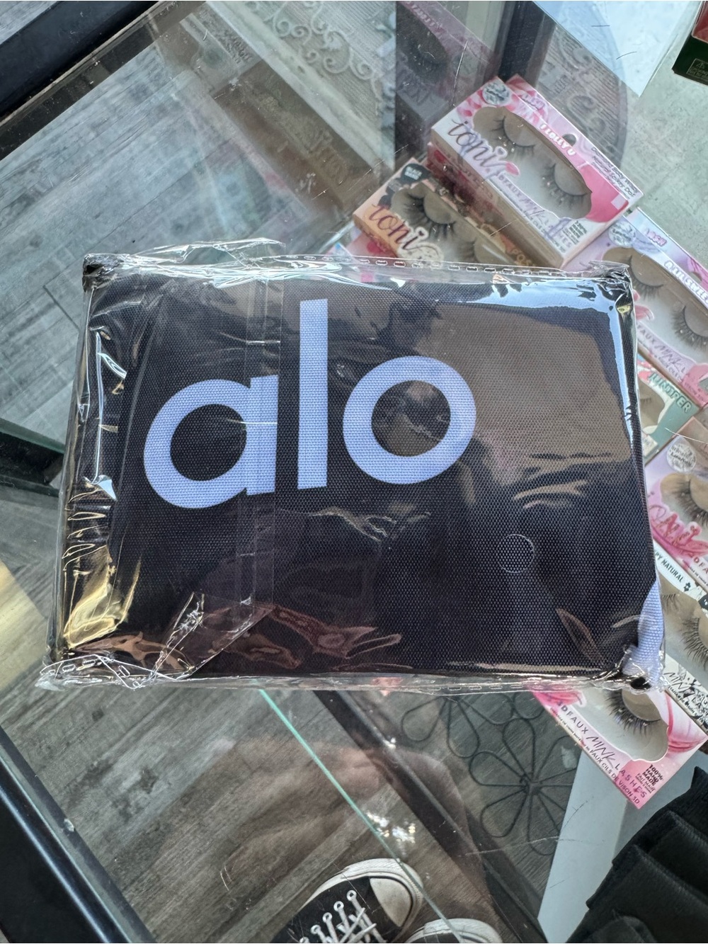 ALO Yoga black Logo large shopping bag